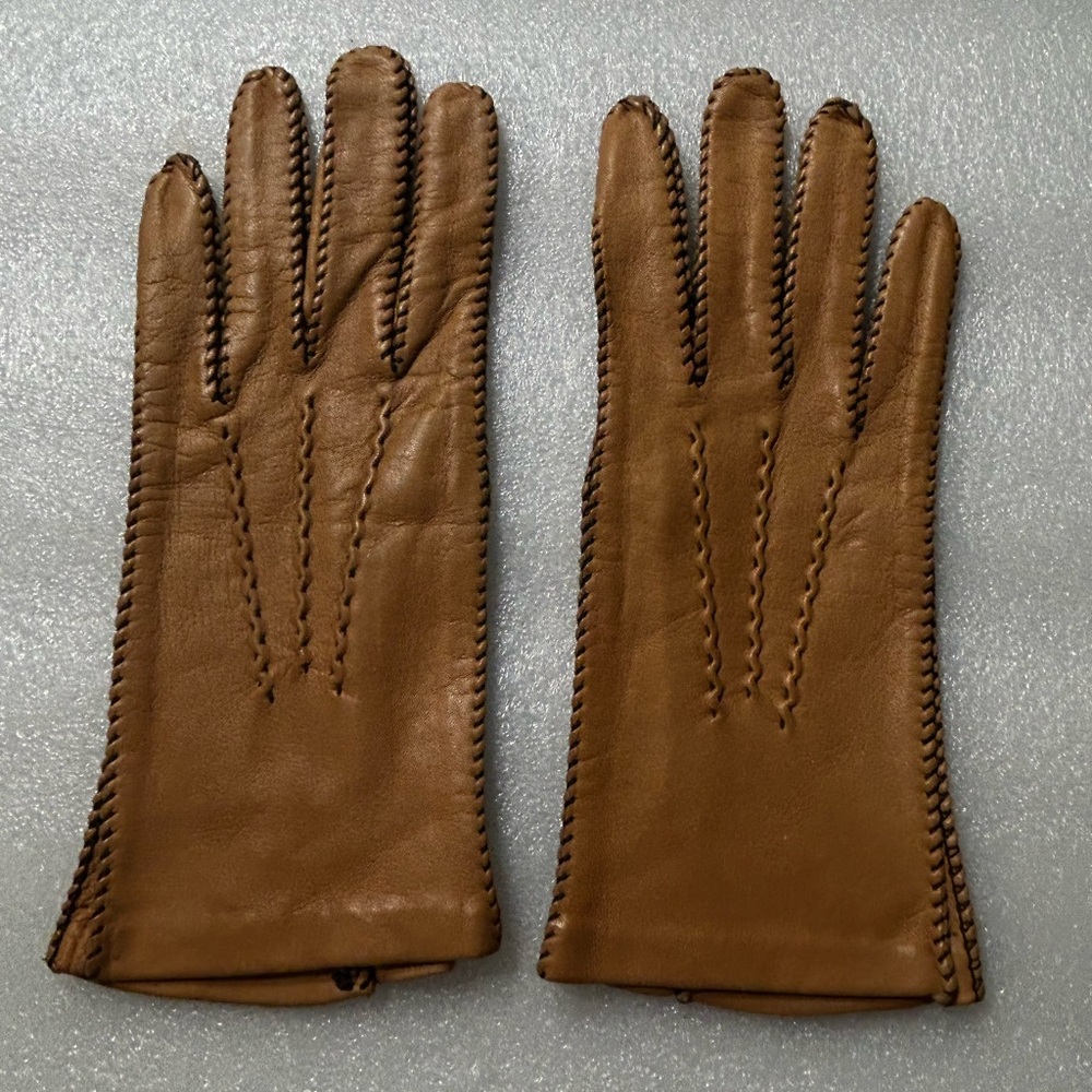 Woman Elegant Brown Leather Gloves by WIlson Brothers size 8